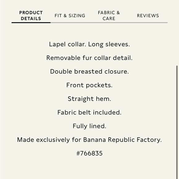 Banana Republic Removable Faux Fur Collar Coat “Blue Heather” - Picture 11 of 13